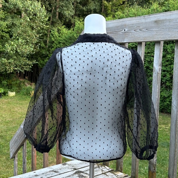 Pull&Bear⎪Polka Dot Printed Organza Shirt - Picture 3 of 9